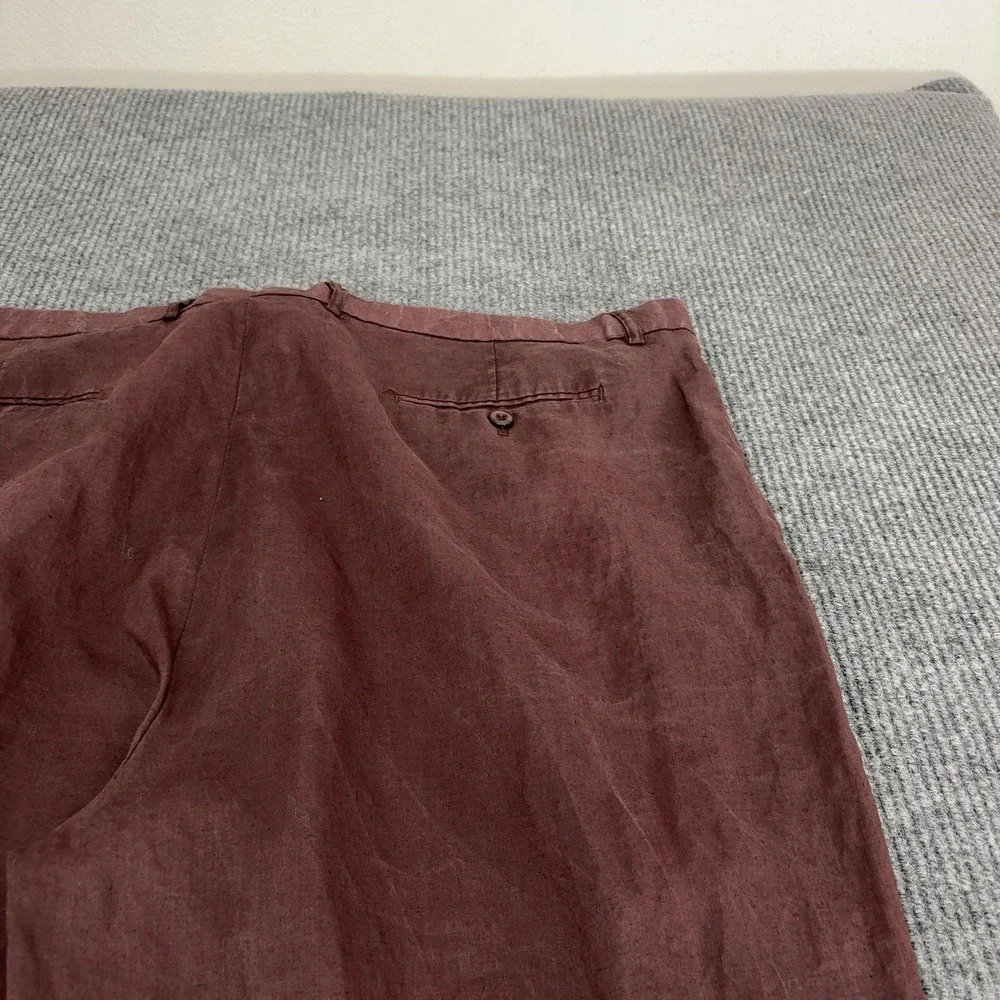 Mojito Collection Pants Mens 48 Brown Linen Pleated Casual Tropical Summer Beach